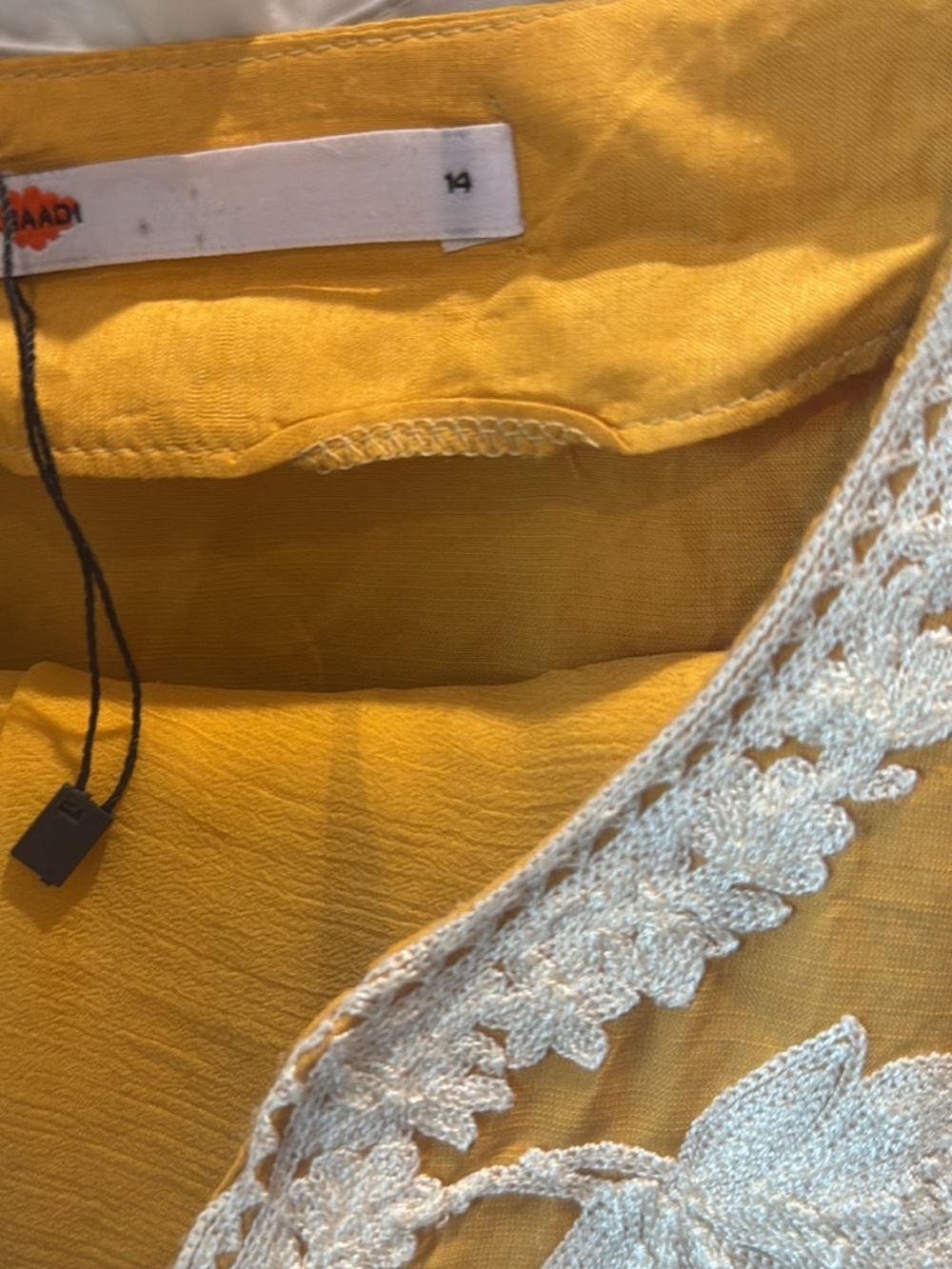 Women’s Yellow Lace-Trim Dress